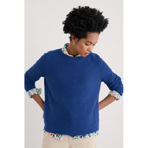 Seasalt Makers Cotton Jumper Washed Marine